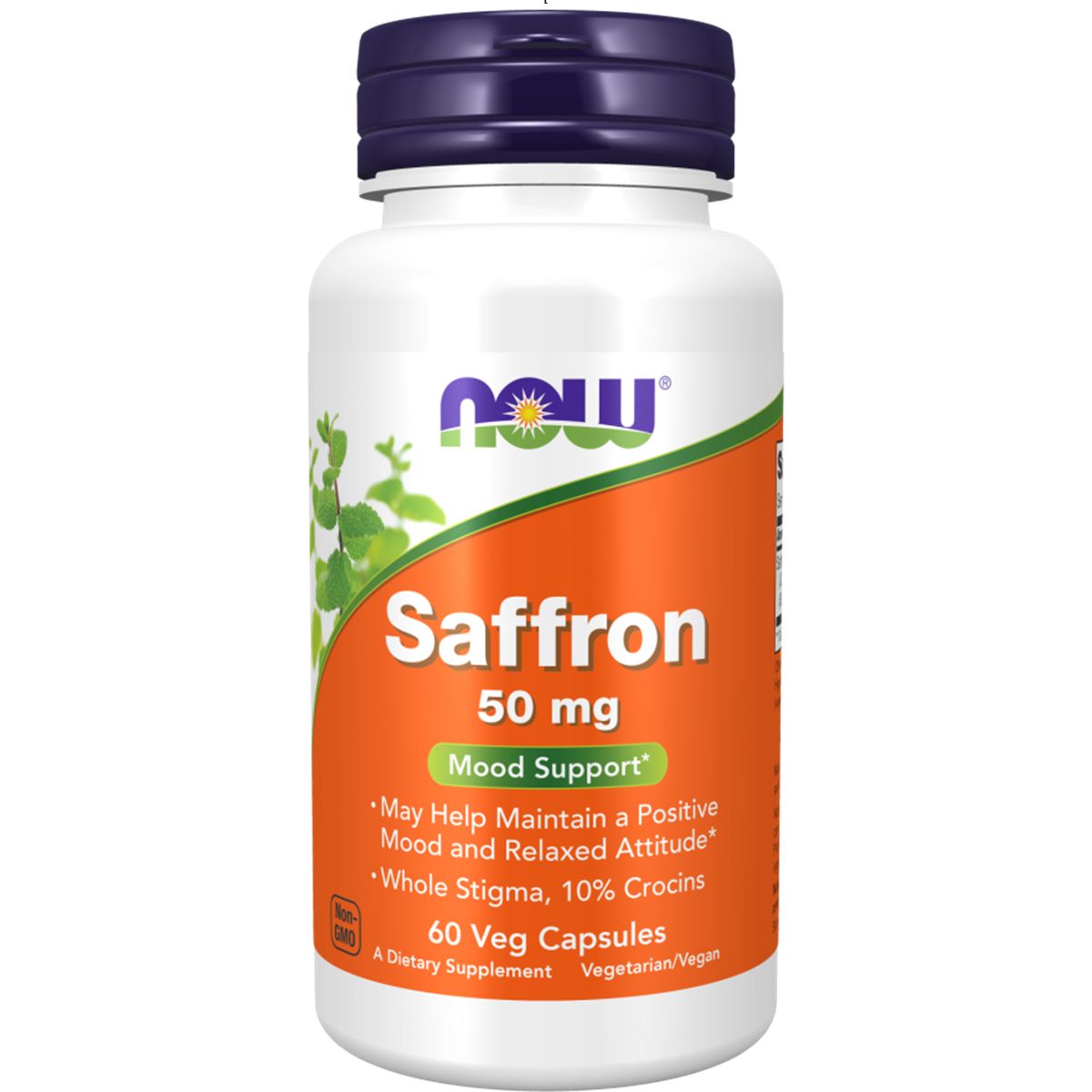 Шафран 50 мг, NOW Foods, Saffron, 60 вегетарианских капсул