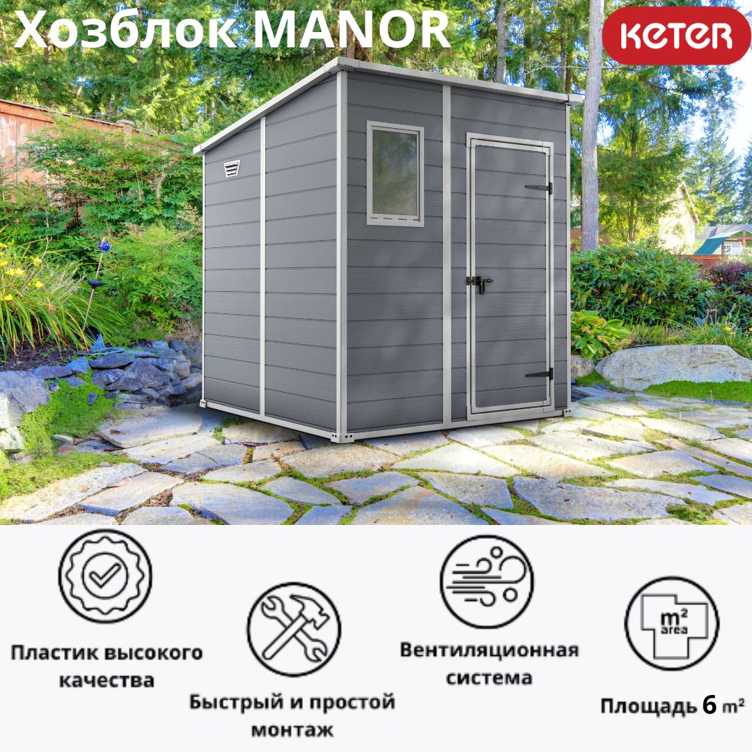 Хозблок для дачи Keter MANOR. Уличный хозблок-сарай