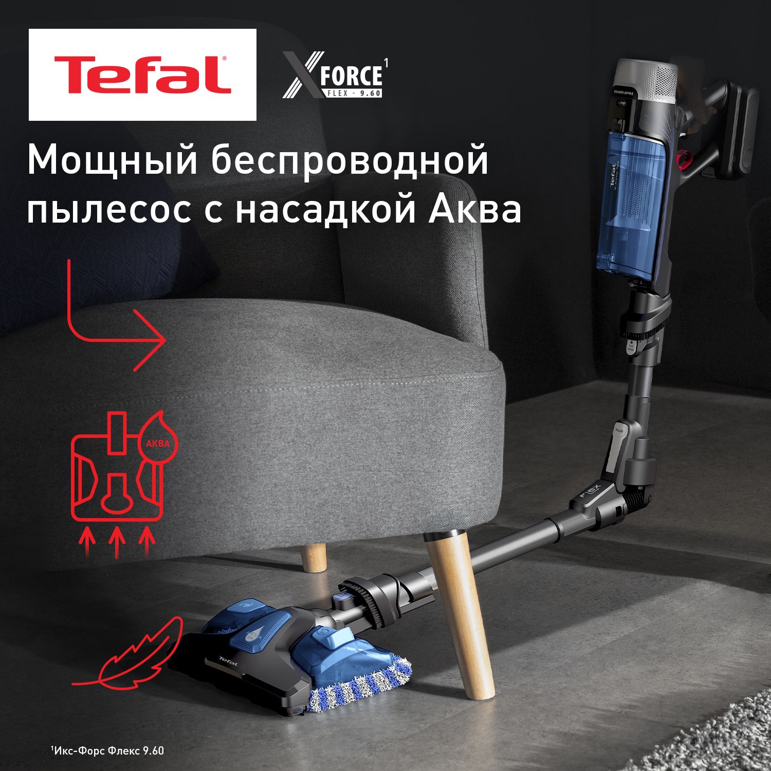 Беспроводной пылесос tefal x force flex 12.60