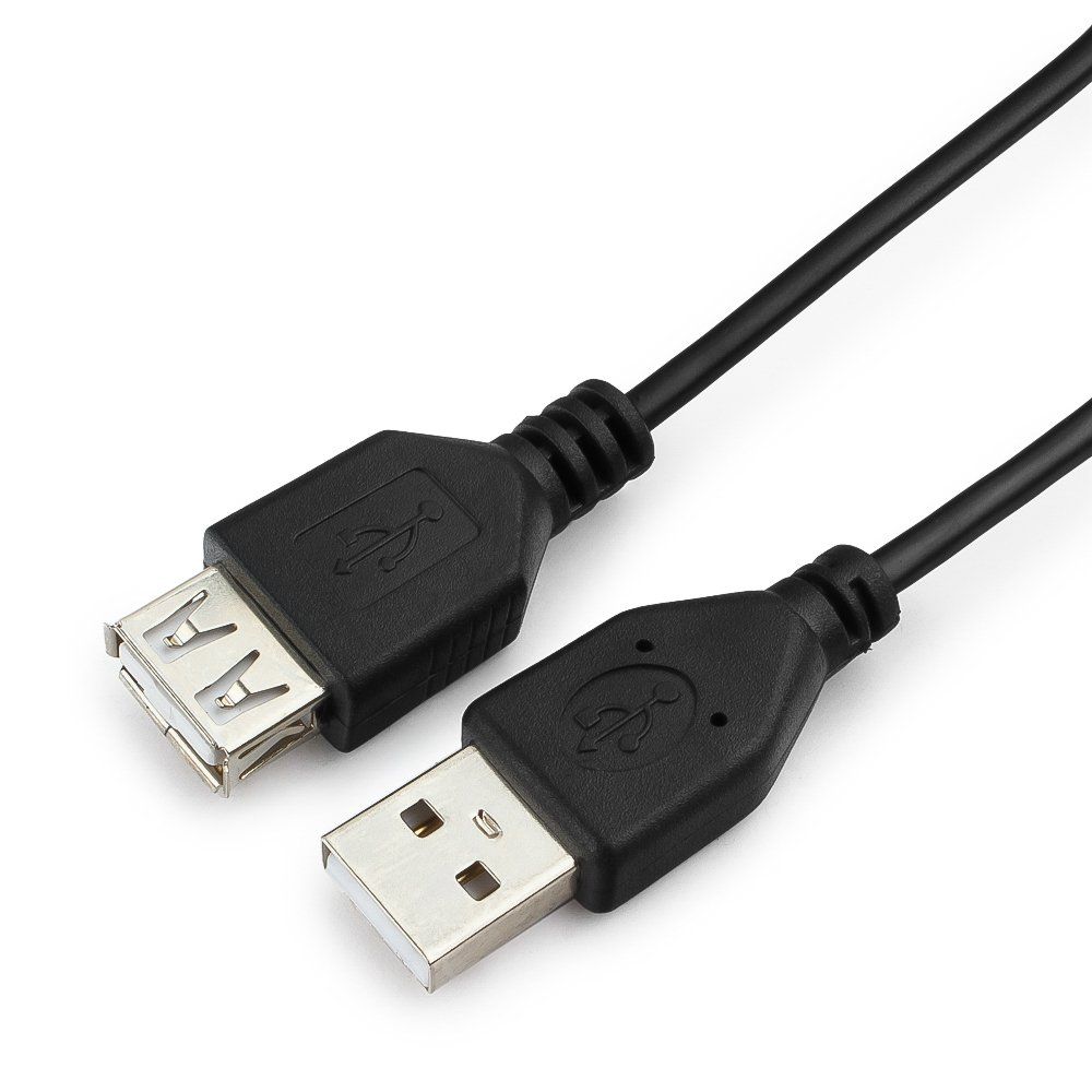 Кабель-удлинительUSB2.0ГарнизонGCC-USB2-AMAF-0.5M,AM/AF,медь,0.5м,черный