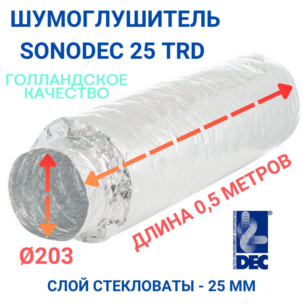 ГибкийшумоглушительSonodecTRD/DST200ммХ0,5мполуметровыйголландскойкомпанииDecInternational