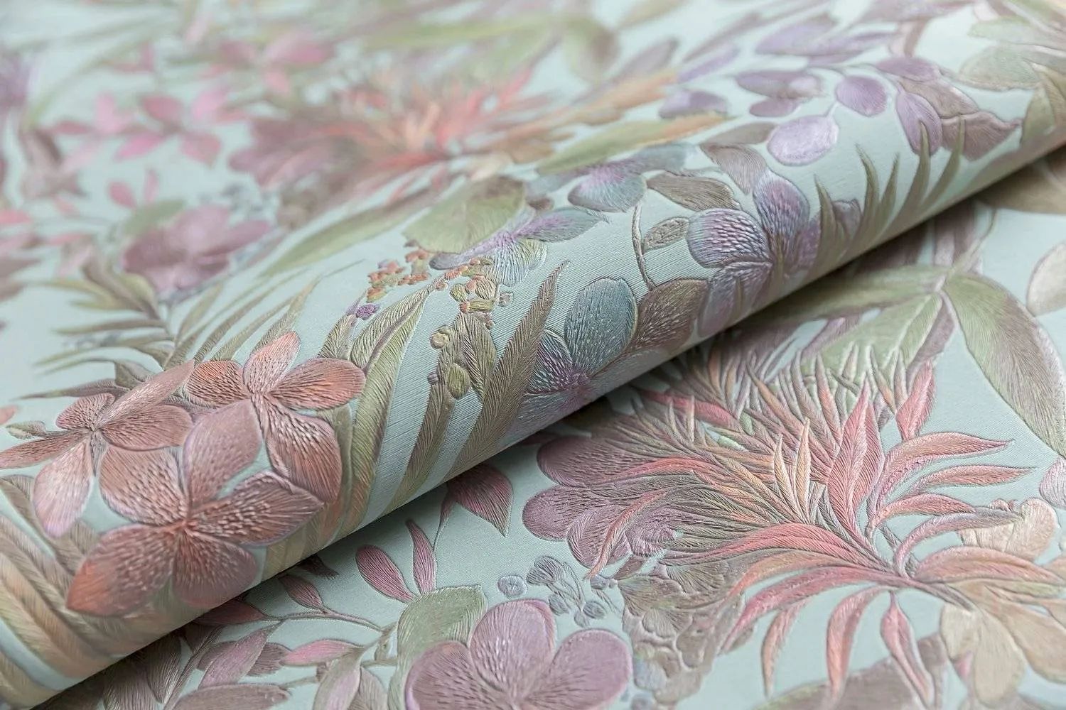 KM5904 Обои виниловые на флизелиновой основе Джангл, мотив, голубой цветной КЕРАМА МАРАЦЦИ Цена за 1шт.