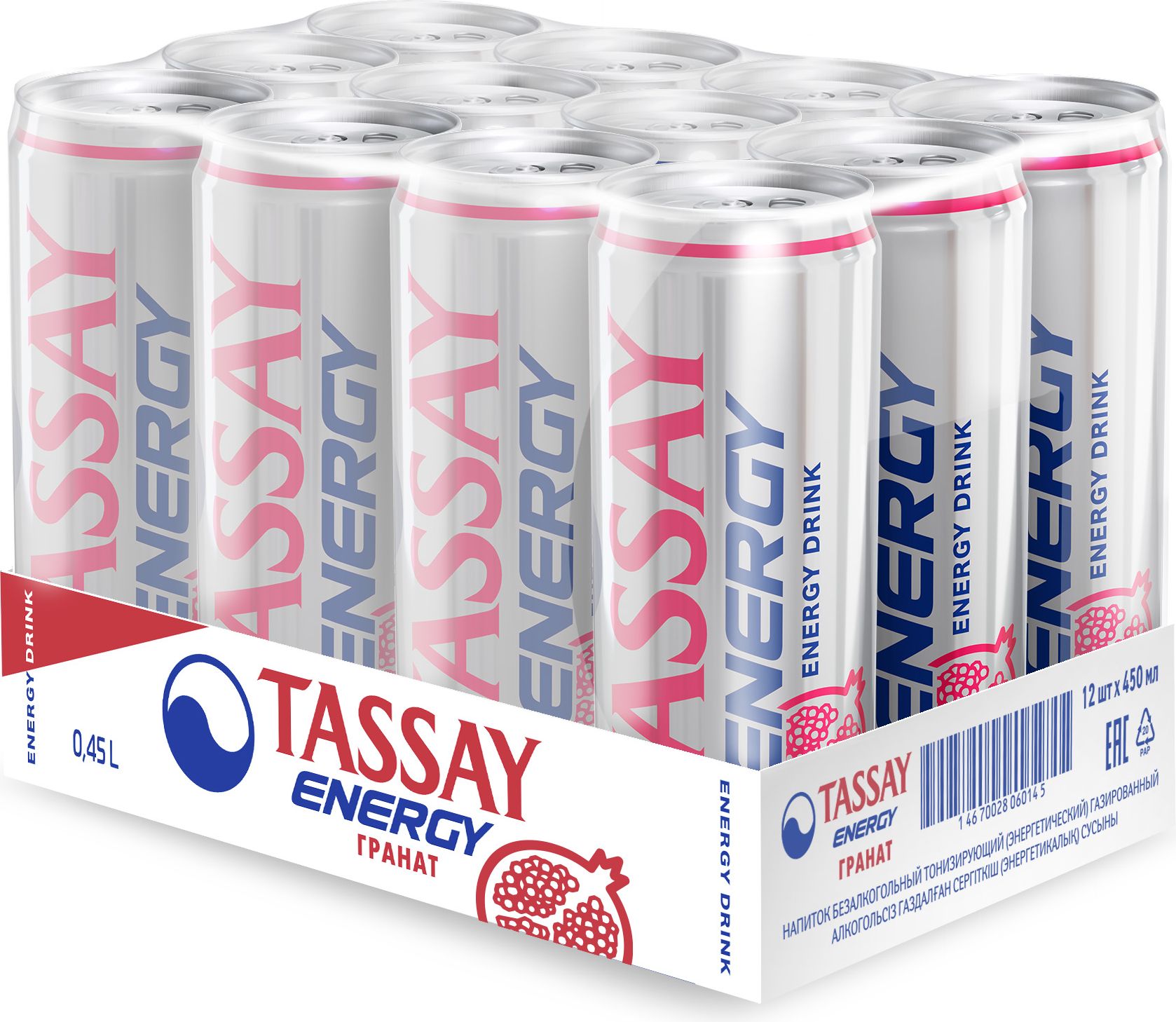 ЭнергетическийнапитокTassayEnergyГранат,12штx0,45л