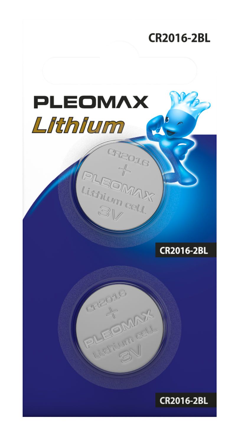 БатарейкилитиевыекруглыеPleomaxCR2016-2BLLithium2шт.