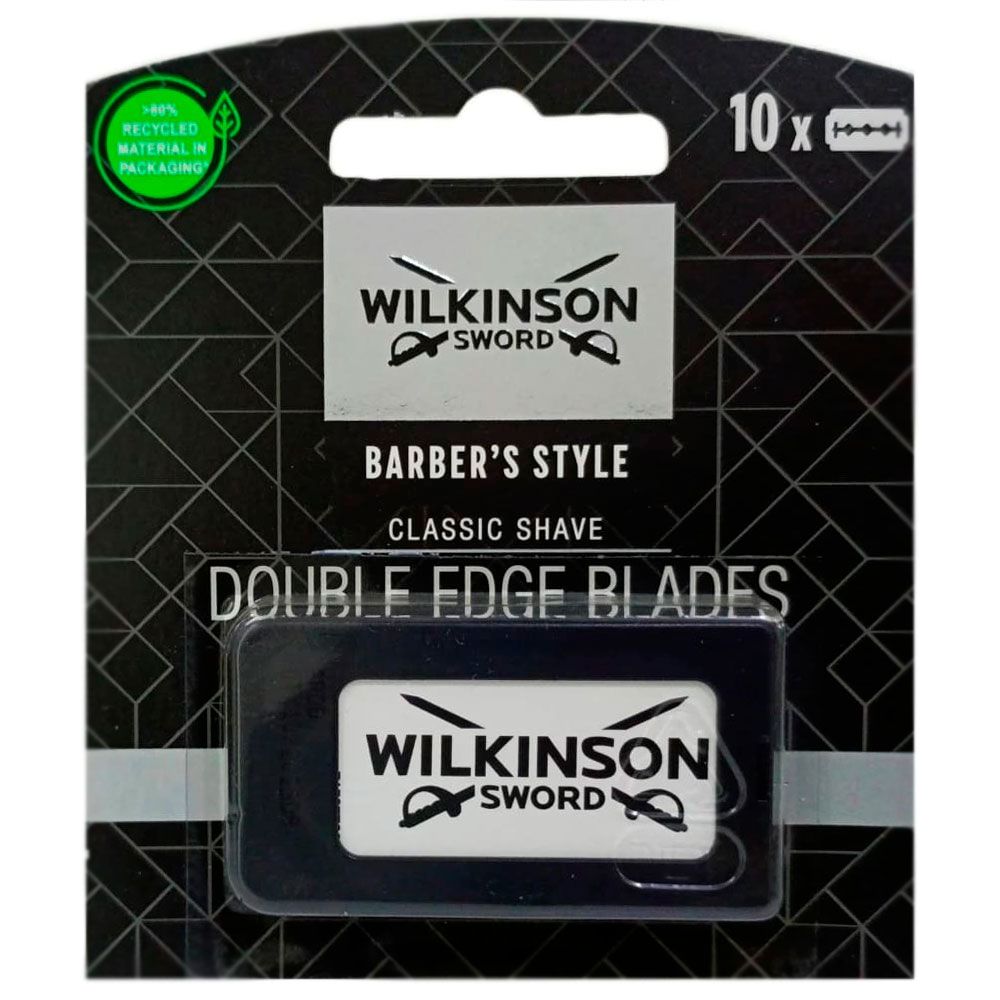 Wilkinson Sword Лезвия CLASSIC Barbers Style (10 шт.), двусторонние классические для Т-образного станка