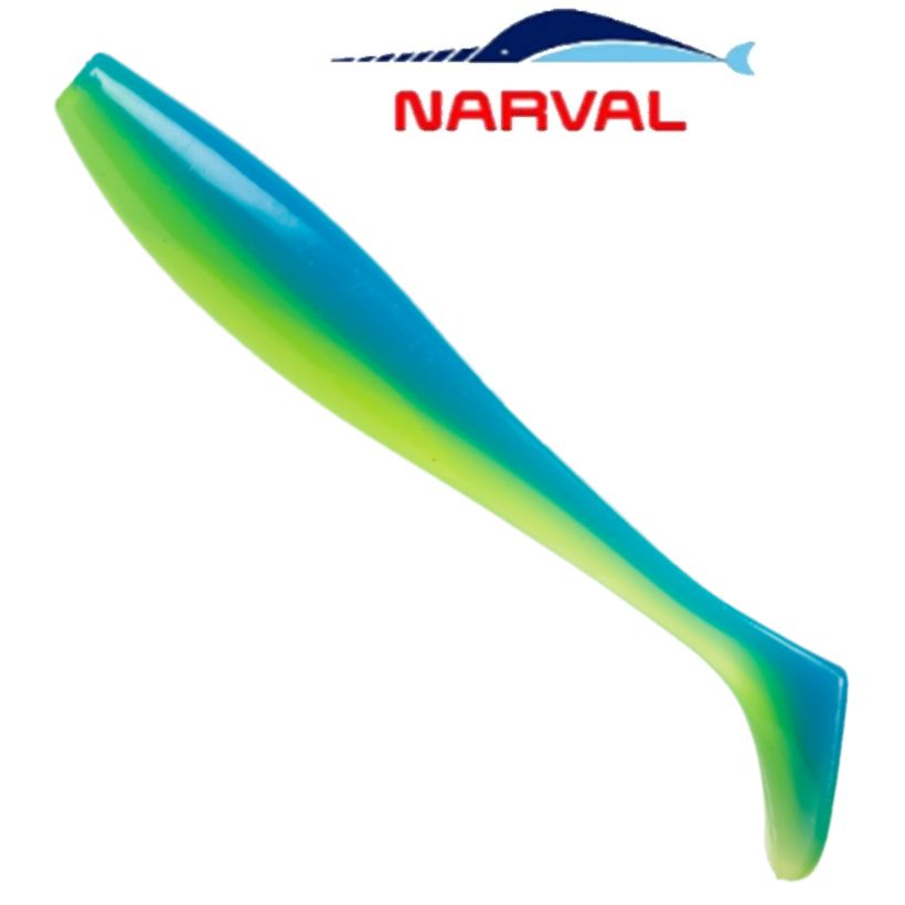 Приманка силиконовая Narval Choppy Tail 14cm цв. #016 Blue Mint / Виброхвост для джига на судака, щуку / Силикон Нарвал Чопи Тейл