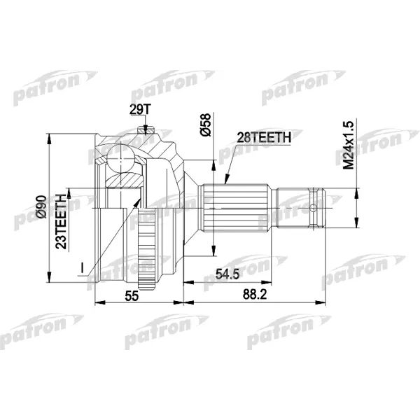 ШРУС наружн к-кт PATRON PCV1263, oem 3273E1