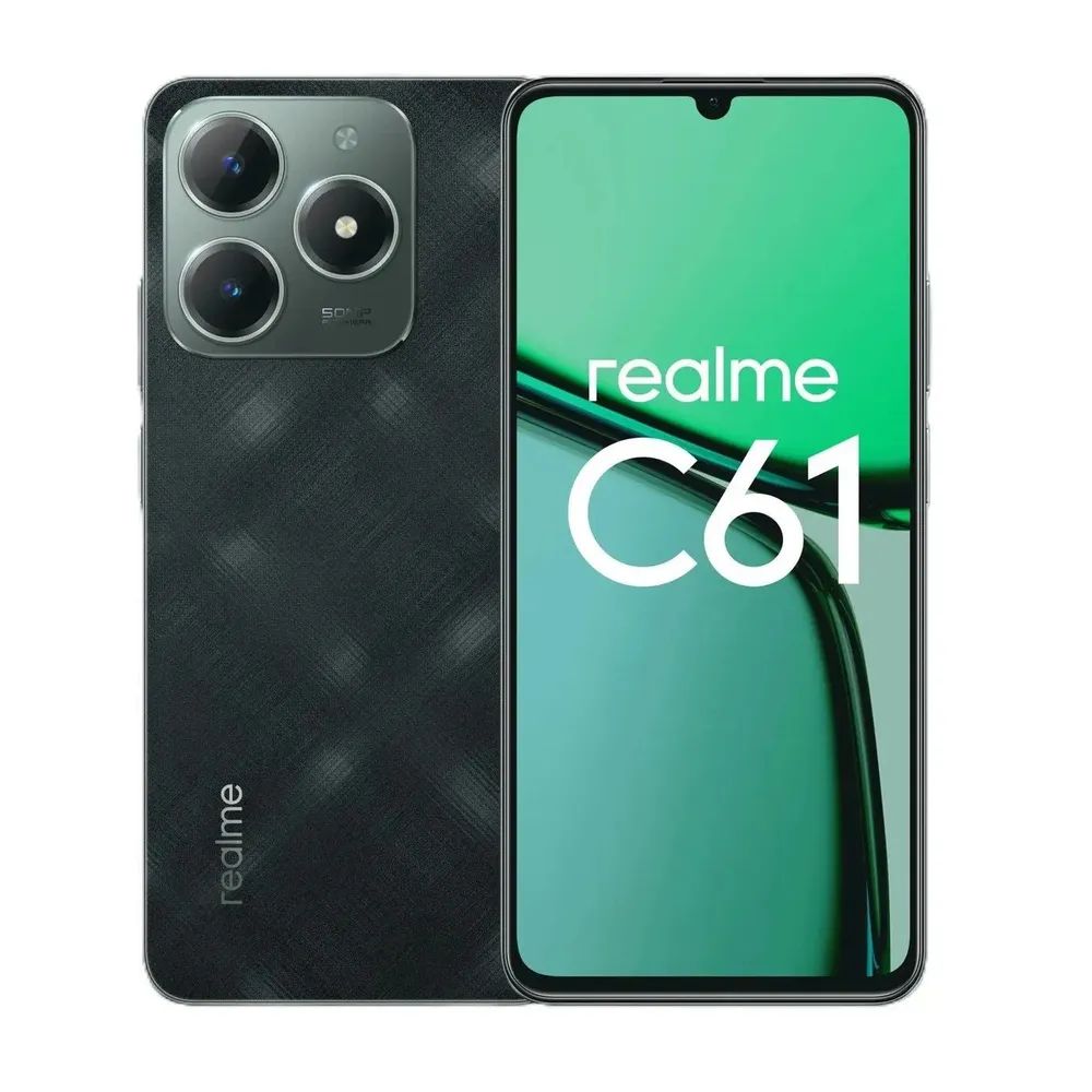 realmeСмартфонc61Ростест(EAC)8/256ГБ,темно-зеленый