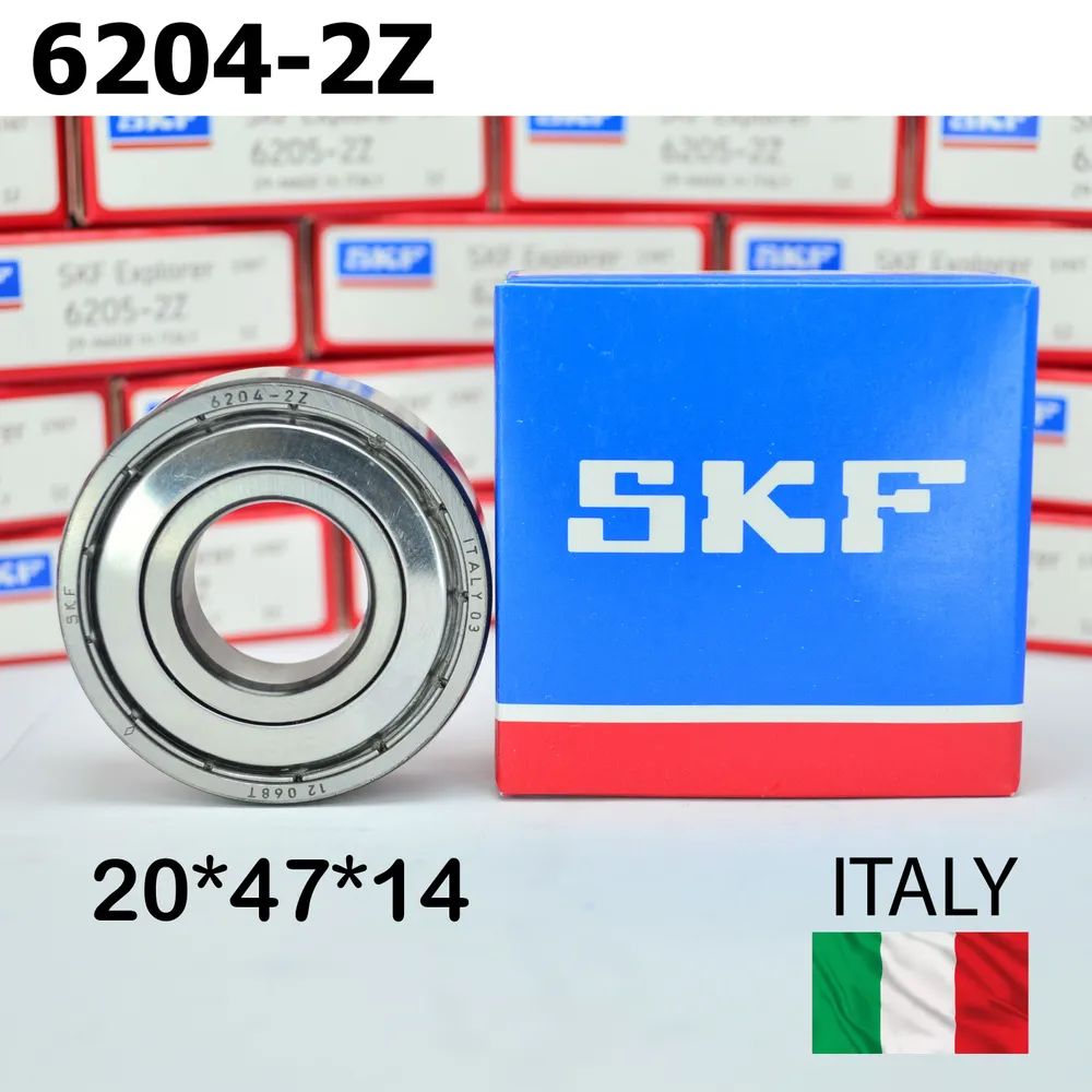 Подшипник SKF 6204-2Z (6204 ZZ / 80204 / 204) размер 20*47*14 Италия