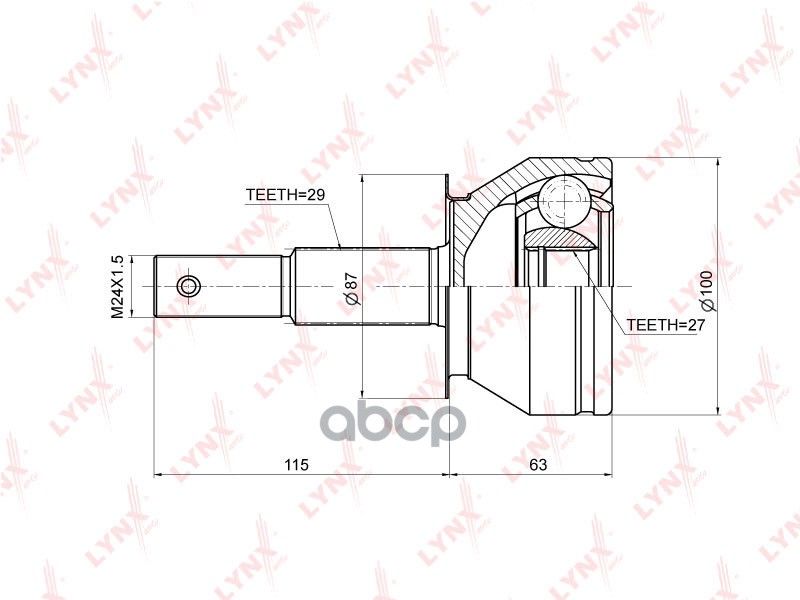 Шрус Наруж. Ком/Кт LYNXauto арт. CO3674