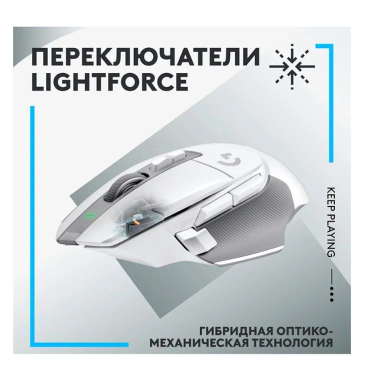 LogitechИгроваямышьбеспроводнаяG502XLIGHTSPEED,белый