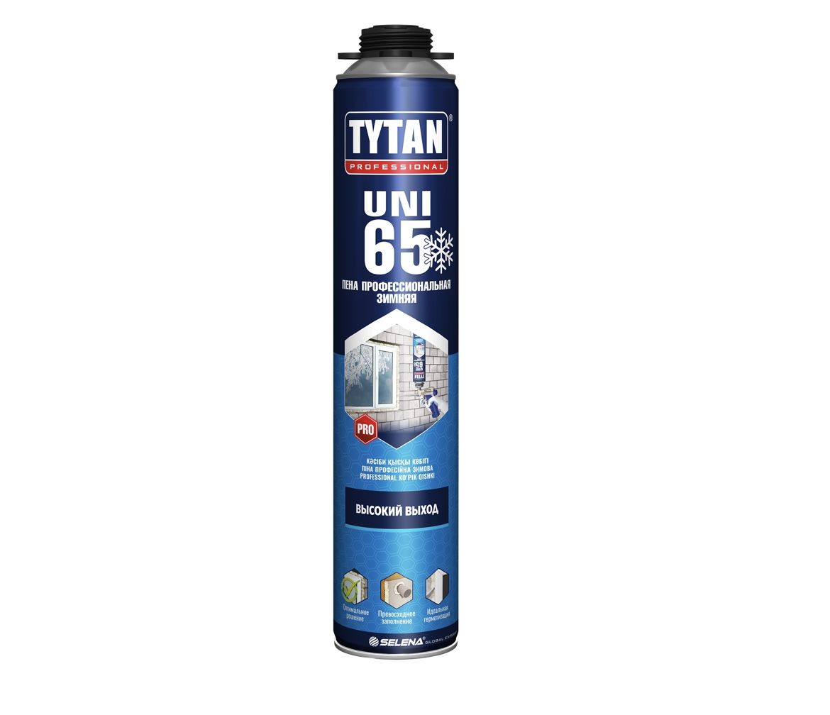 Пена монтажная, Зимняя, профессиональная TYTAN PROFESSIONAL 65 UNI 750 мл, 2 шт.