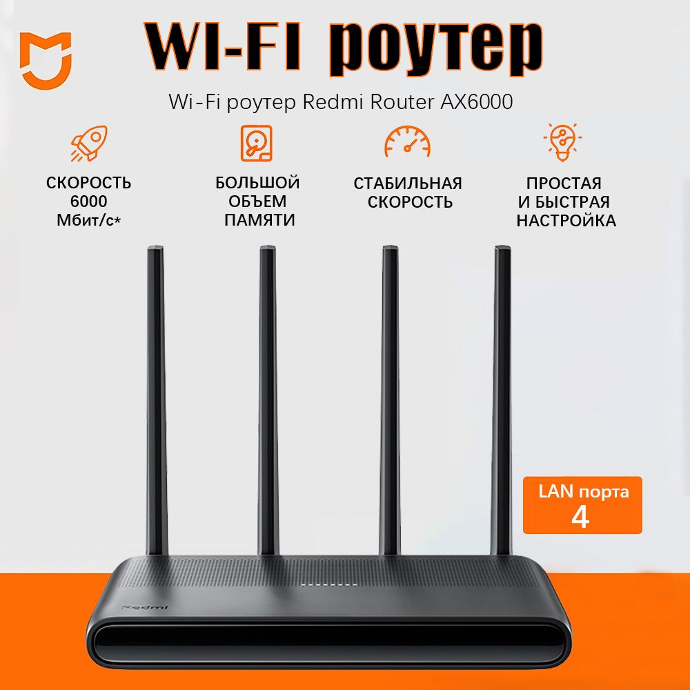 Роутер Mijia AX6000,...