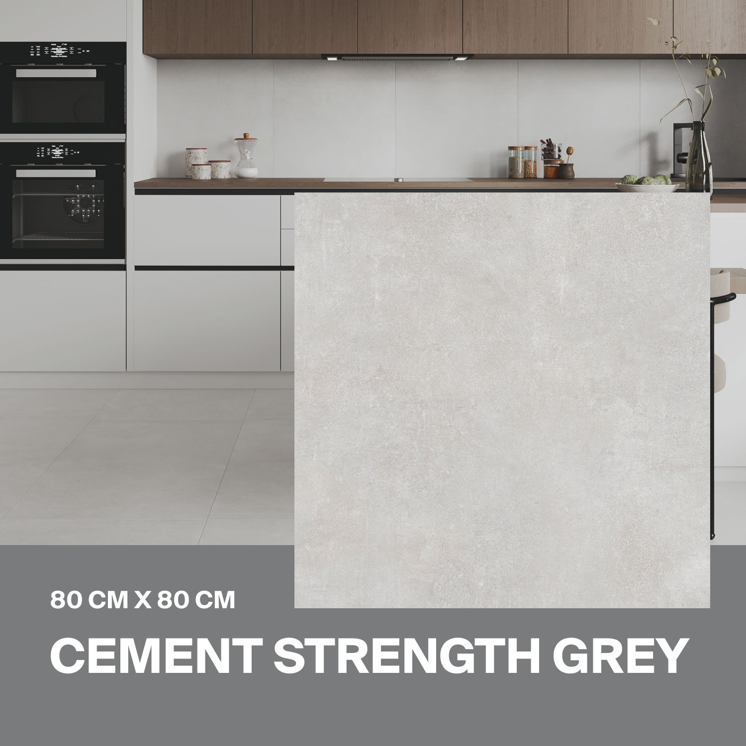 Керамогранит Ceradim Cement Strength Grey 80х80 Матовый в упаковке 1,92м2 (3 плиты)