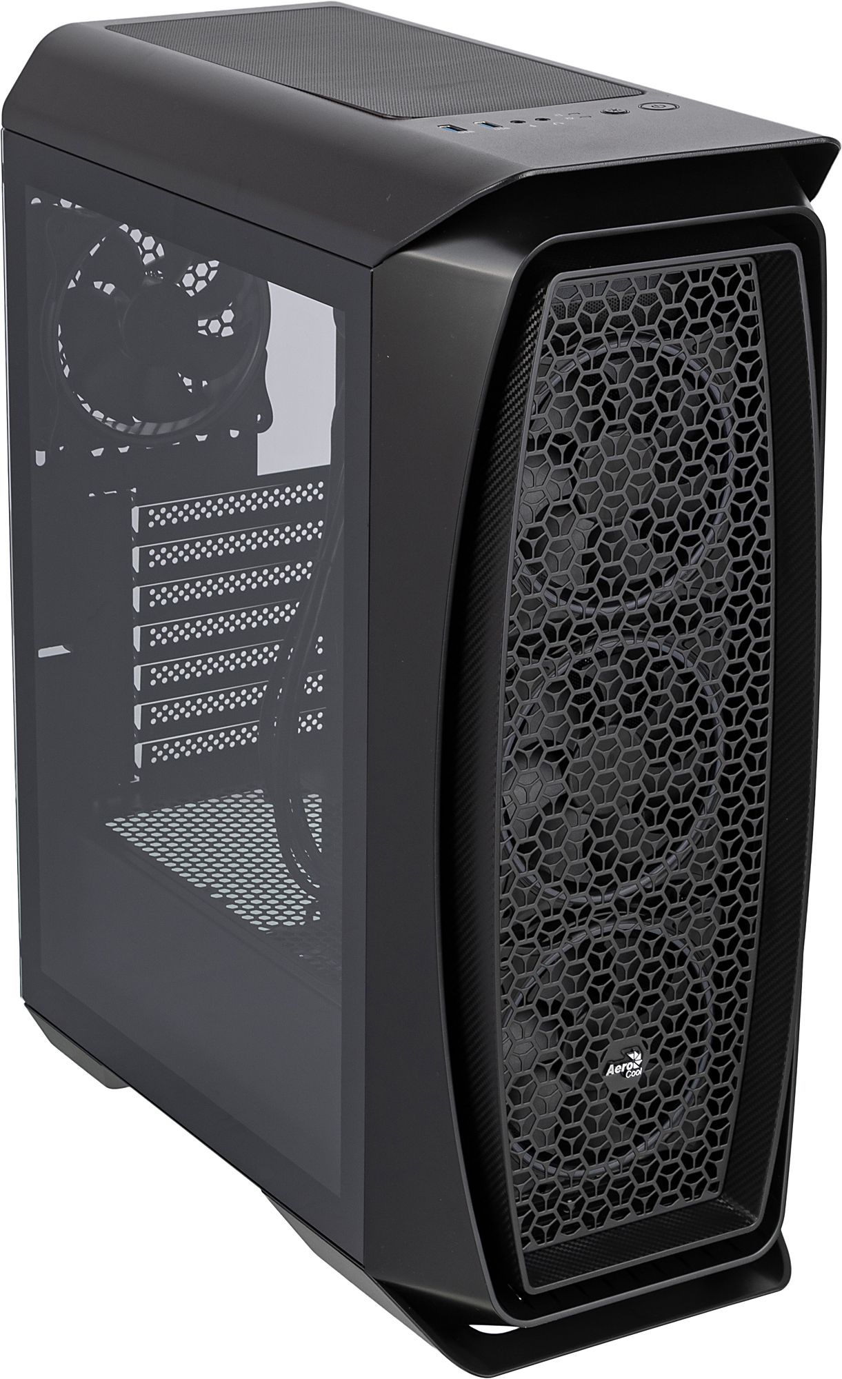 Корпус Aerocool Aero One Eclipse-G-BK-v1 черный без БП ATX 4x120mm 2x140mm 2xUSB3.0 audio bott PSU