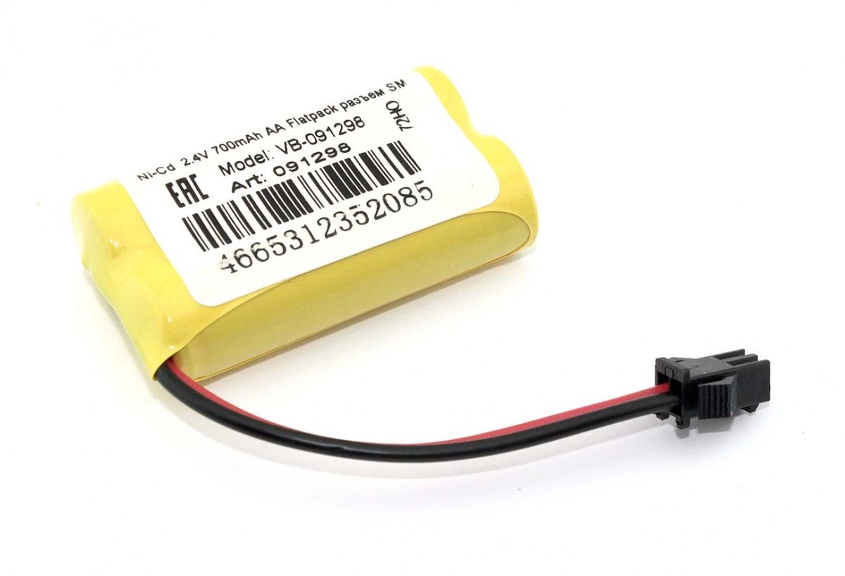 Аккумулятор Ni-Cd 2.4V 700mAh AA Flatpack разъем SM