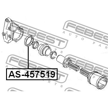 Подшипник приводного вала FORD FOCUS II, TRANSIT 94-14 AS-457519 FEBEST AS-457519