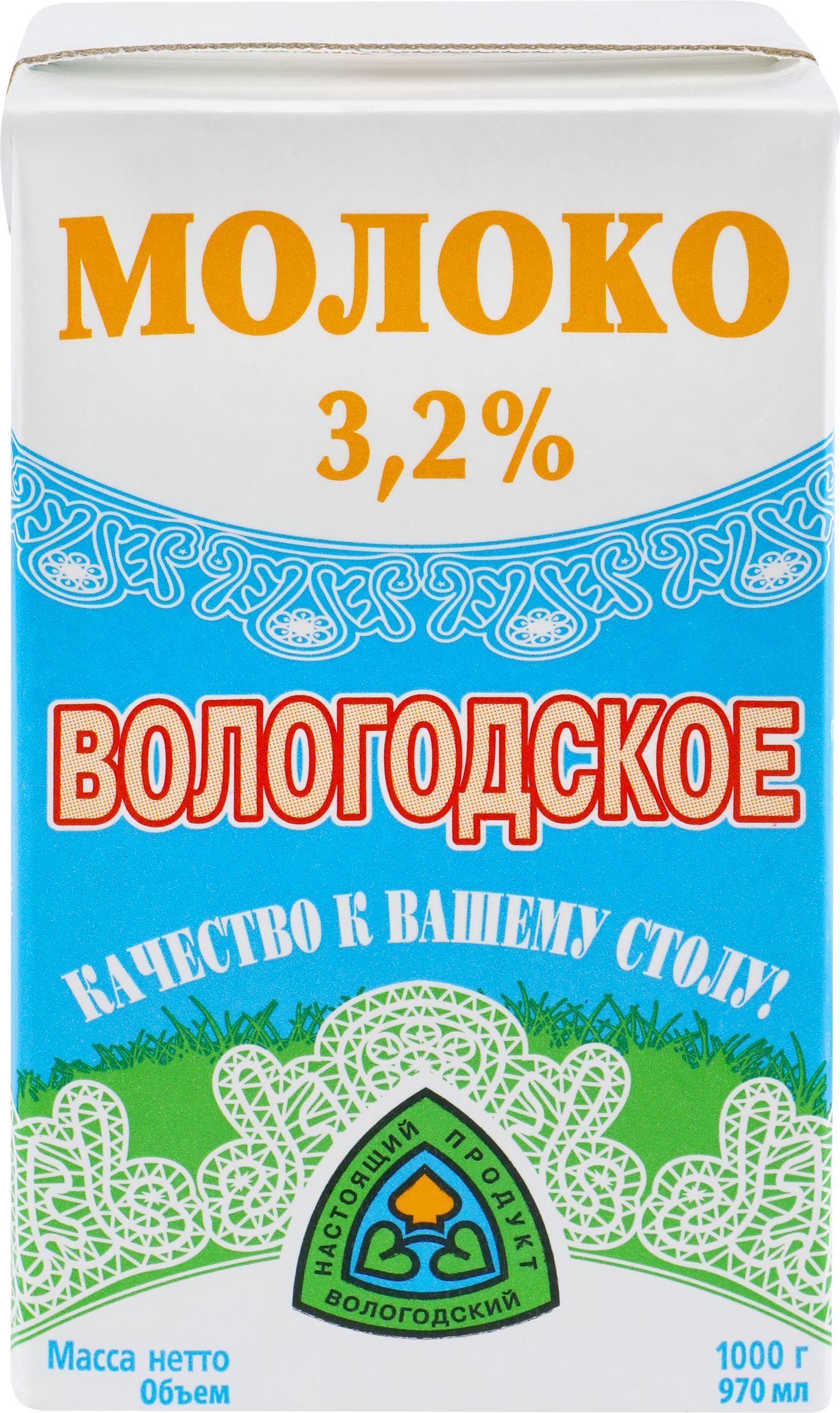 Молоко ультрапастеризованное СЕВЕРНОЕ МОЛОКО Вологодское 3,2%, без змж, 1000г