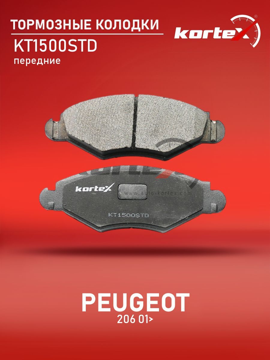 Колодки тормозные Kortex для PEUGEOT 206 01- передние комплект