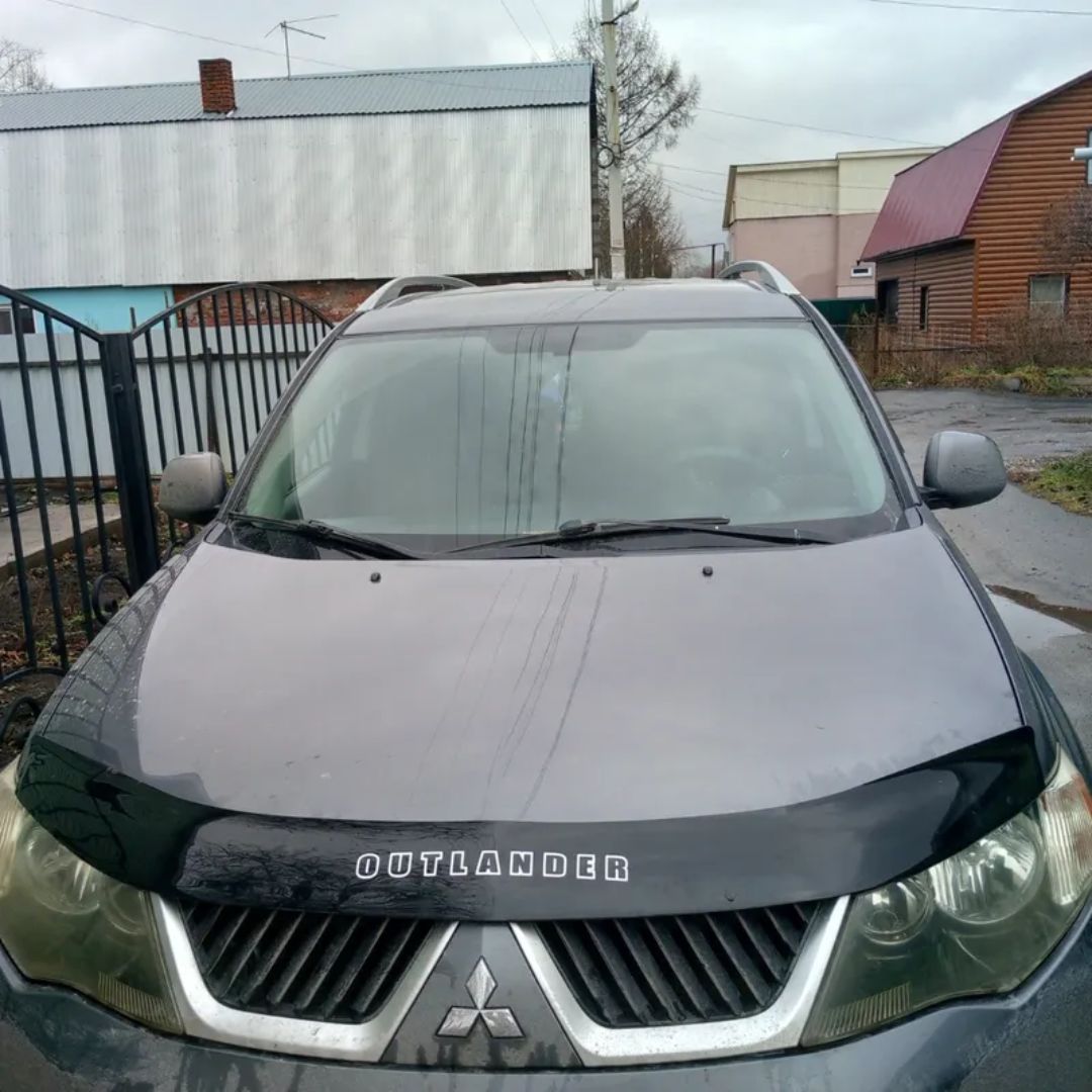 Дефлектор капота (мухобойка) для MITSUBISHI OUTLANDER II XL (2007-2009)