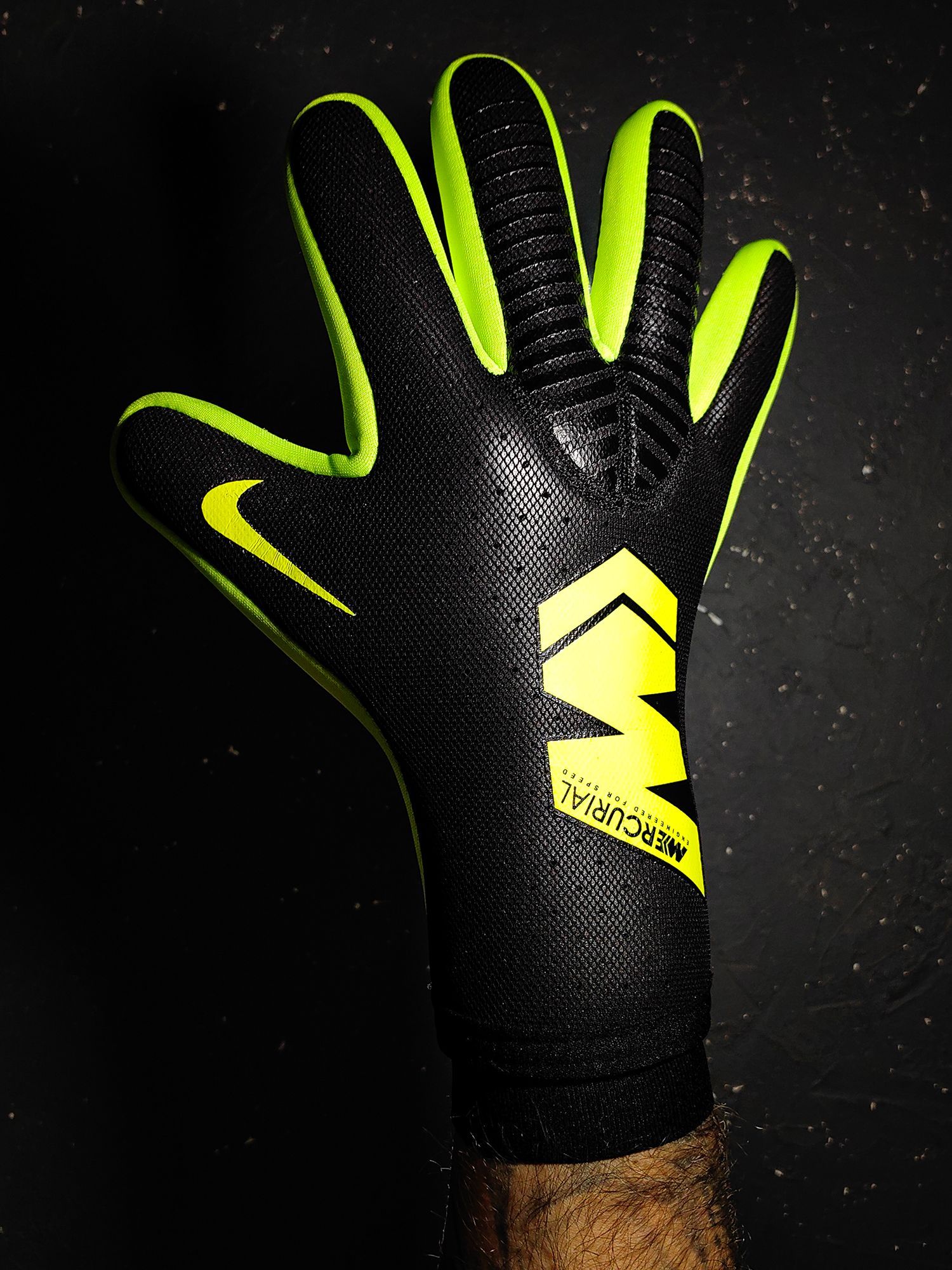 Вратарские перчатки Nike Mercurial Goalkeeper Touch Elite, Черный-Зеленый, Размер 10