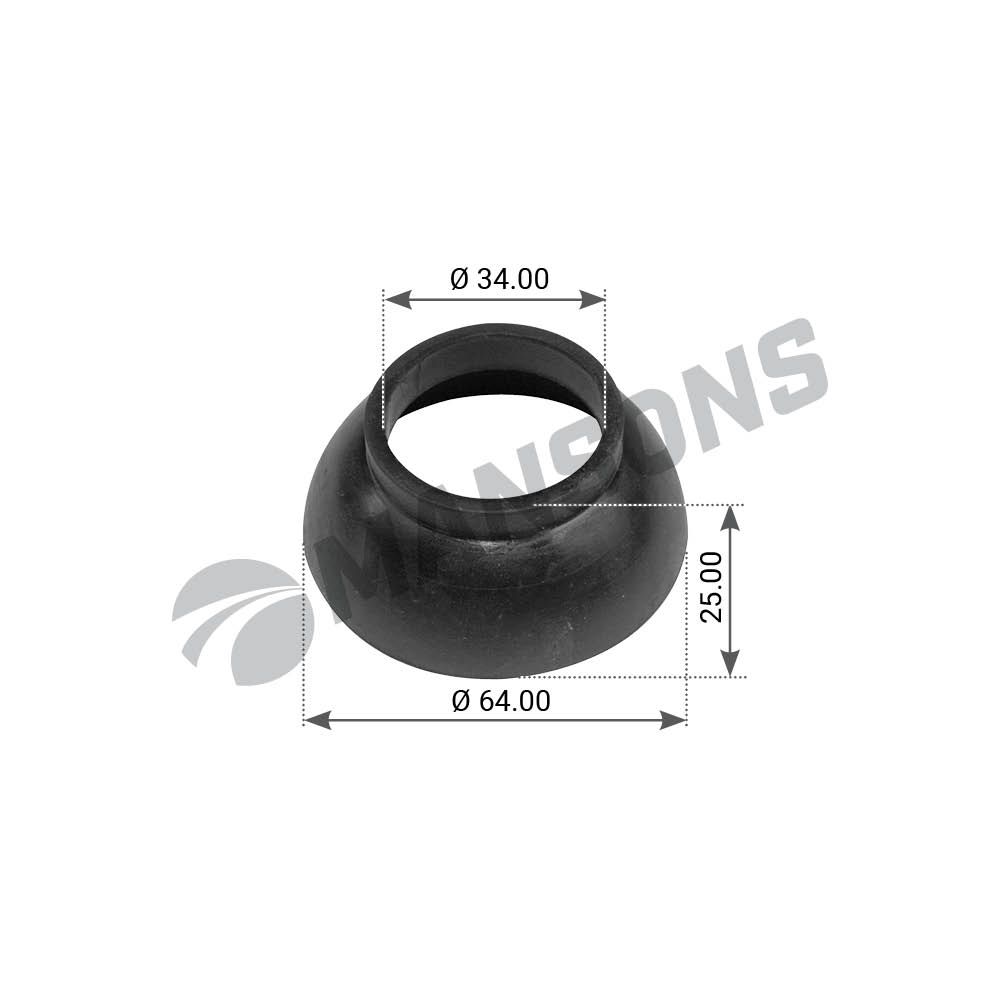 Пыльник (р) торм. вала между опорами d64xd34x25mm BPW