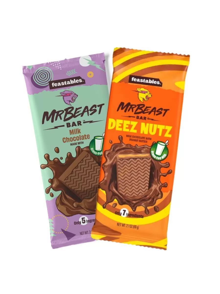 Шоколад молочный Mr Beast Milk Chocolate и Mr. Beast DEEZ NUTZ 2 по 35гр