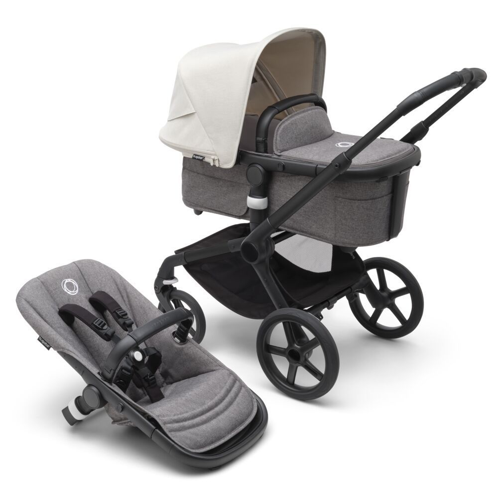 Коляска 2в1 Bugaboo Fox 5 Black/Grey Melange