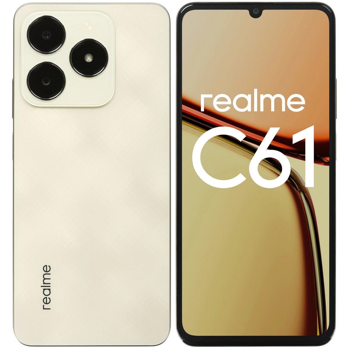 realmeСмартфонC61Ростест(EAC)8/256ГБ,золотой