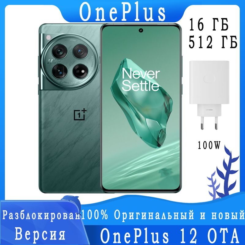 OnePlusСмартфонOnePlus12OTAGoogleNFCРусскийРазблокированCN16/512ГБ,зеленый