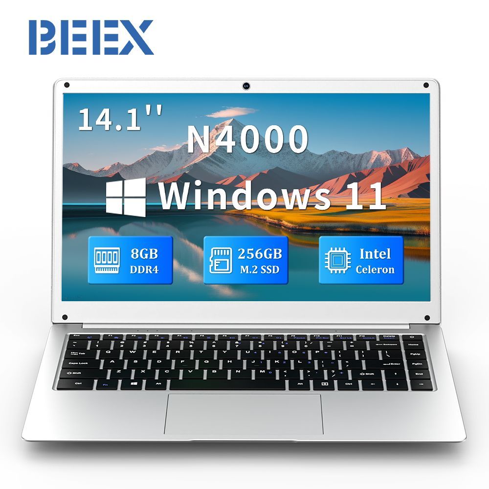 BEEX SV-Z141-N4000 Ноутбук 14", Intel Celeron N4000, RAM 8 ГБ, SSD, Intel UHD Graphics 600, Windows Pro, серебристый, Русская раскладка