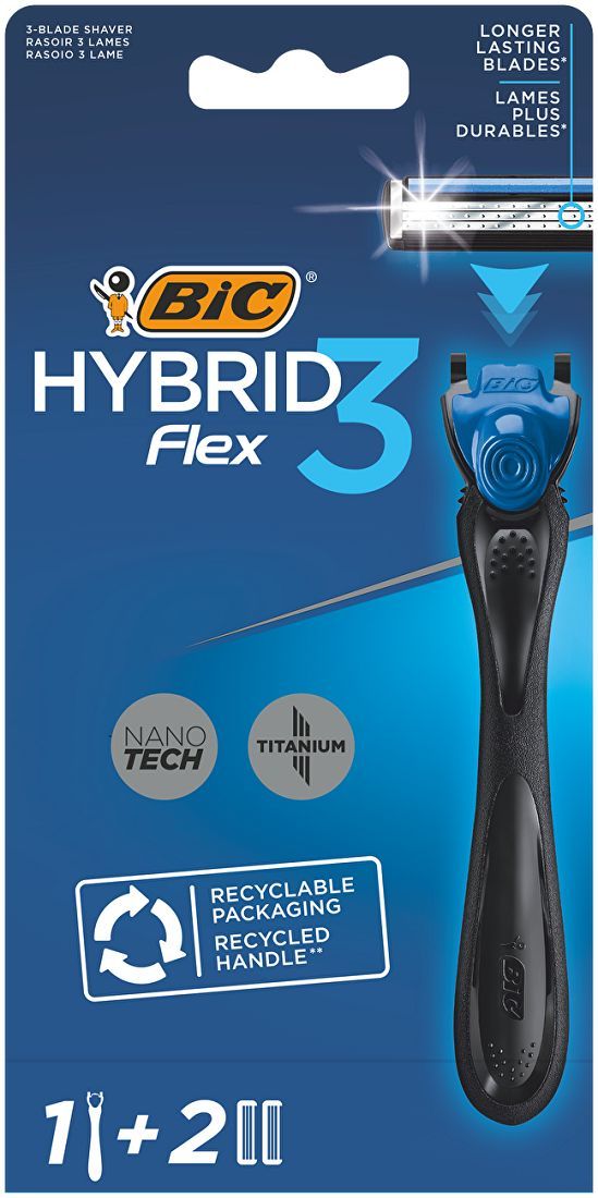 Bic Бритва Flex 3 Hybrid, 2 кассеты