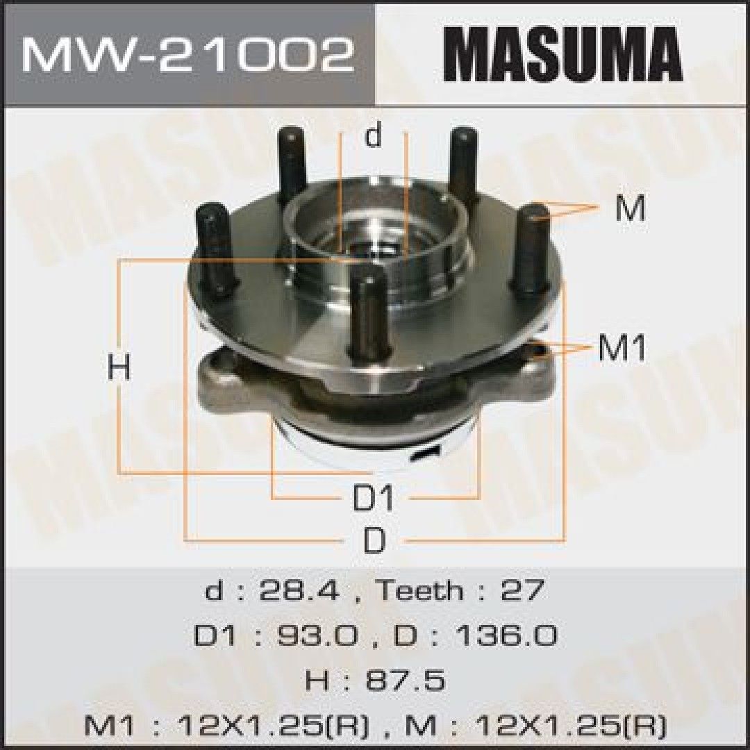 MASUMA Ступица колеса переднего в сборе MW21002