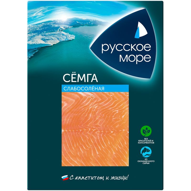 Сёмга Русское Море филе-ломтики слабосолёная, 120г