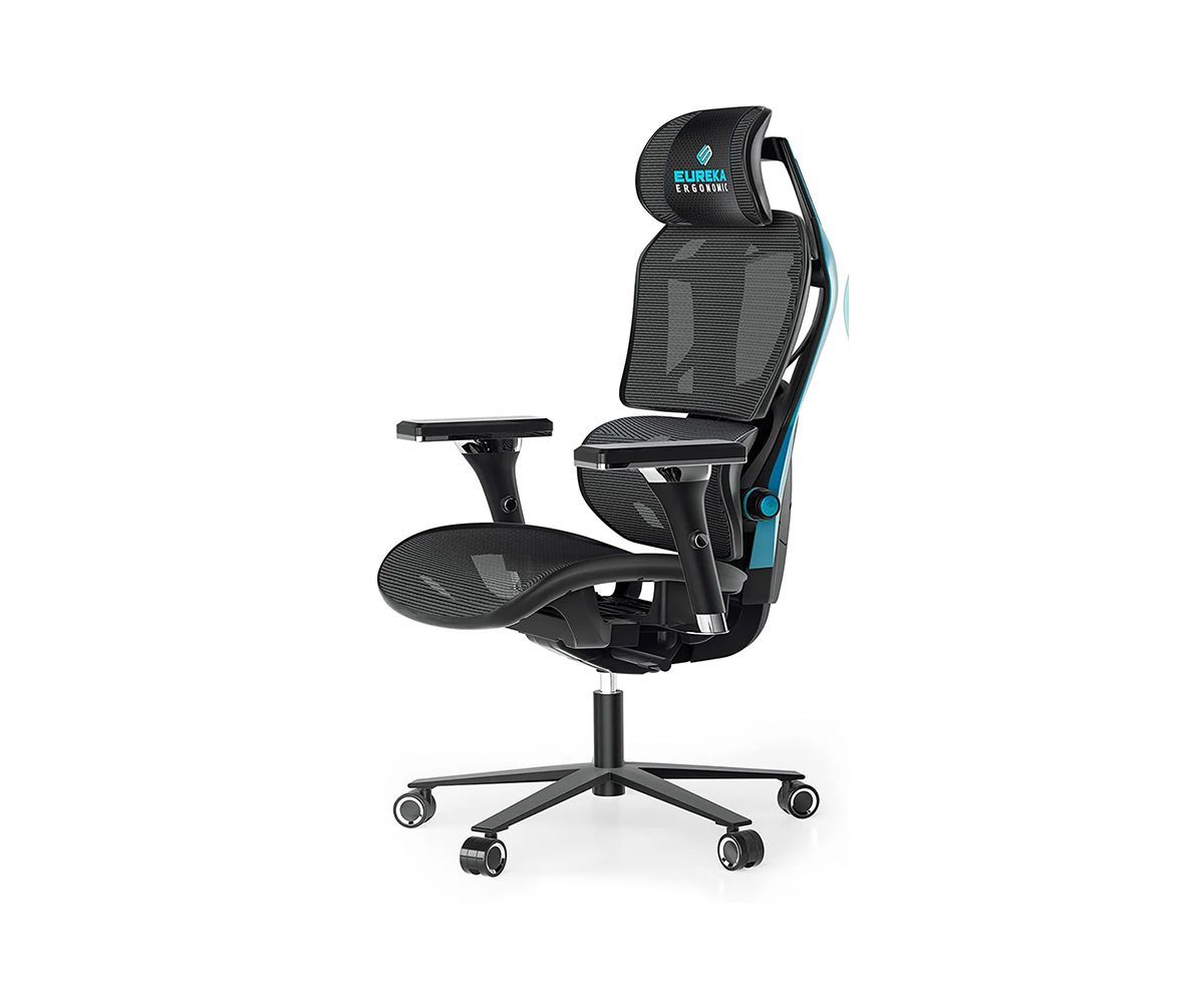 КомпьютерноекреслоEurekaErgonomicTYPHONGamingChairBlue