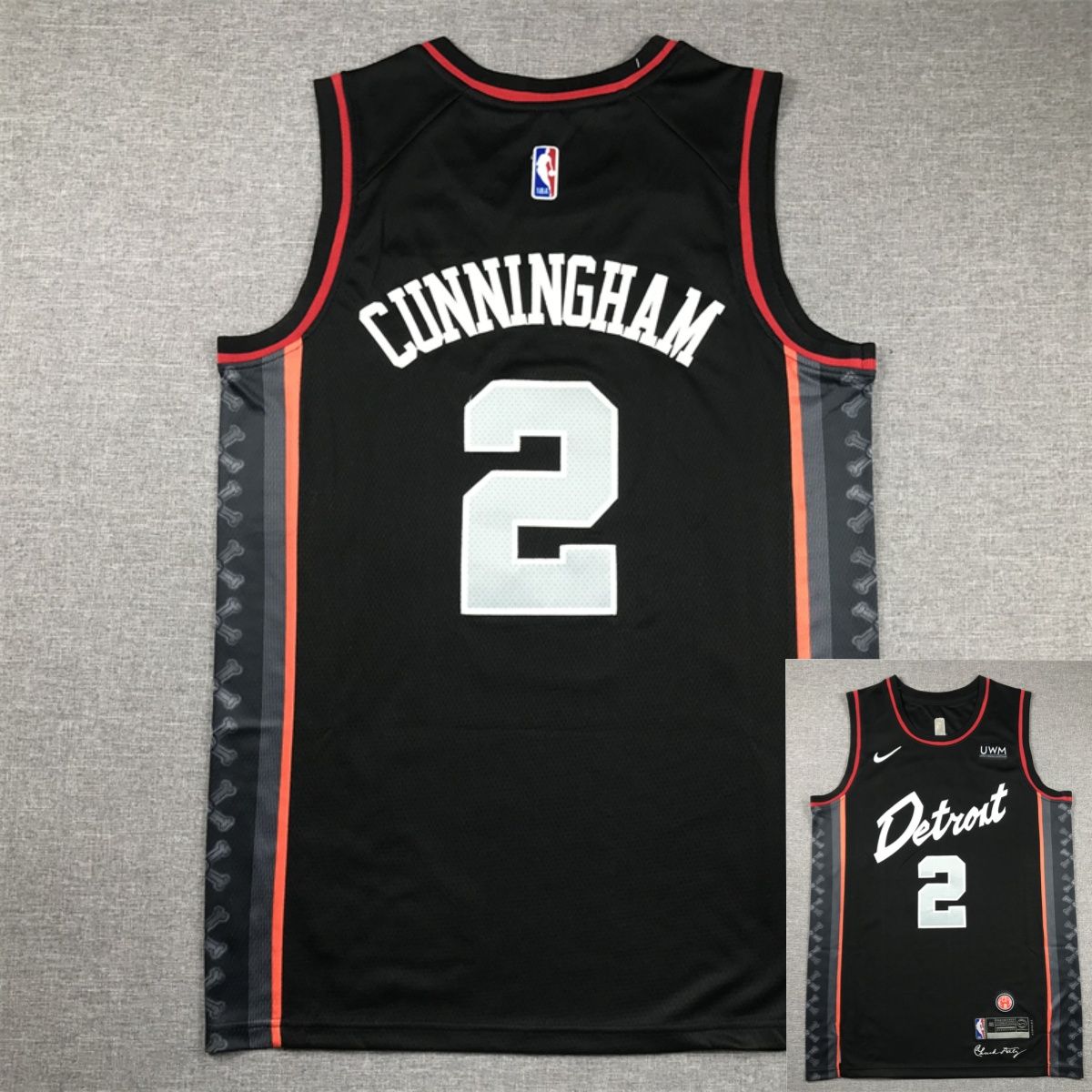 Форма баскетбольная NBA Jerseys Cade Cunningham #2 Detroit Pistons Баскетбольный жилет спортивная рубашка