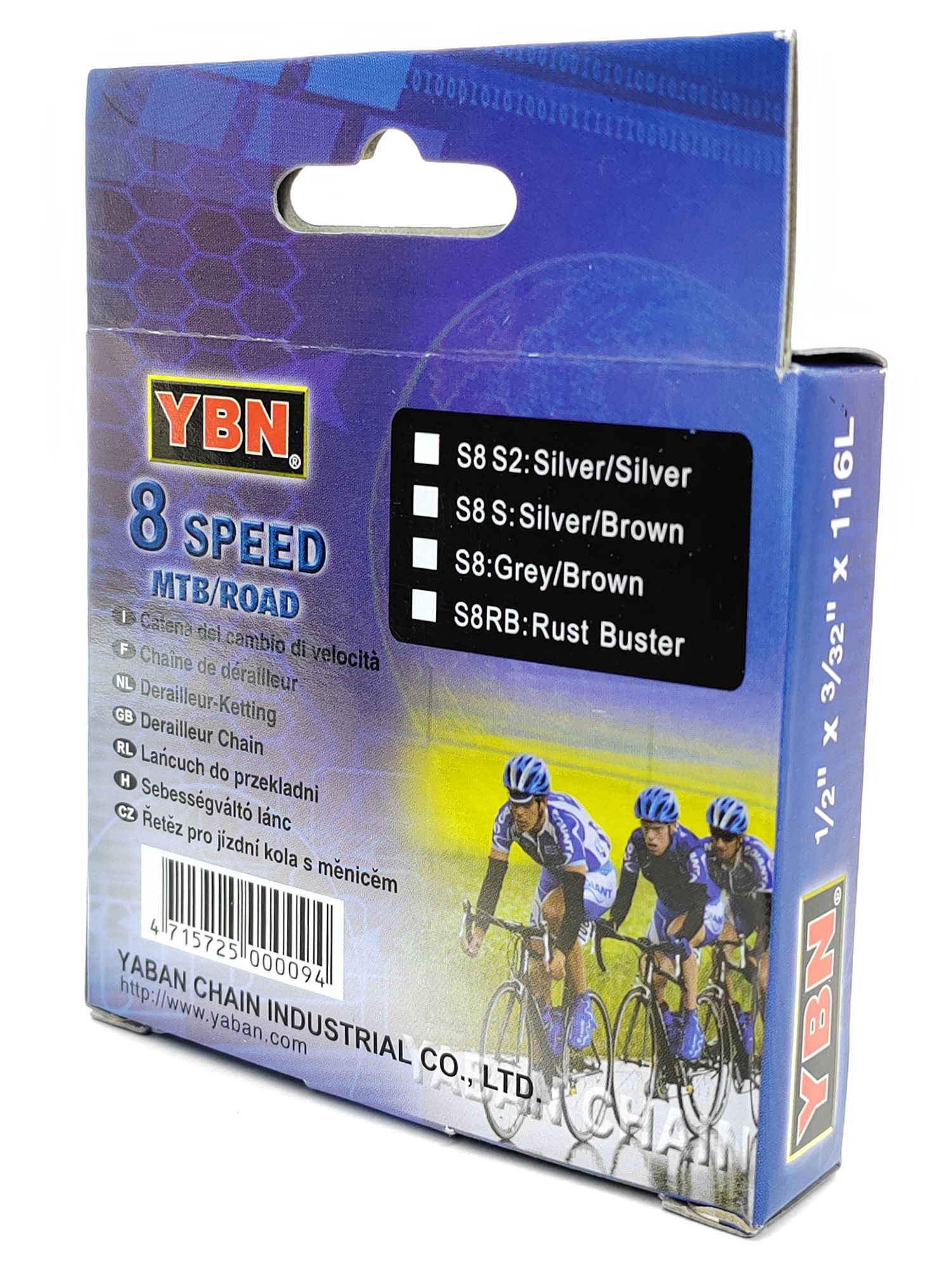 YBN Цепь для велосипеда S8-S2, 1/2"x3/32", 116 звеньев, 8 скоростей, замок цепи — Товары для велоспорта — фото 8