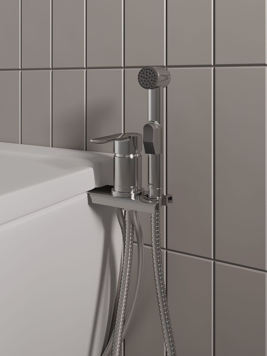 Фото товара на маркетплейсе ozon Смеситель с гигиеническим душем с установкой на унитаз, глянцевый хром, Tidy, Milardo, 001SB00M08