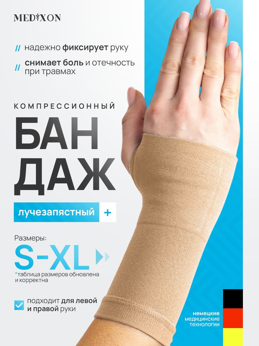 Бандажналучезапястныйсуставбежевый,фиксаторкистиМ