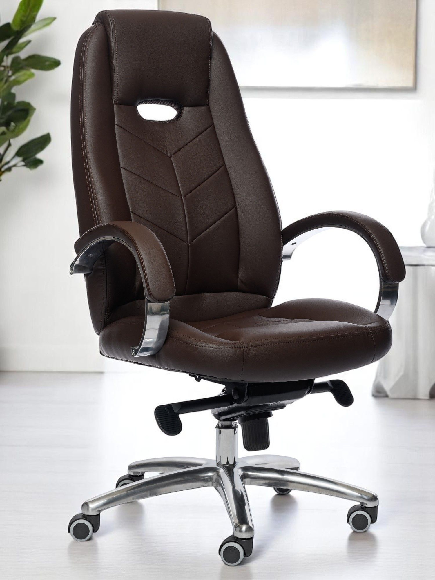 КреслоруководителяРОСКРЕСЛАAuraофисное,обивка:экокожа,цвет:коричневый