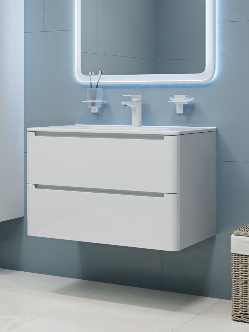 Фото товара на маркетплейсе ozon Тумба подвесная (без раковины), белый, 80 см, Edifice, IDDIS, EDI80W0i95. Подходит раковина 0108000i28