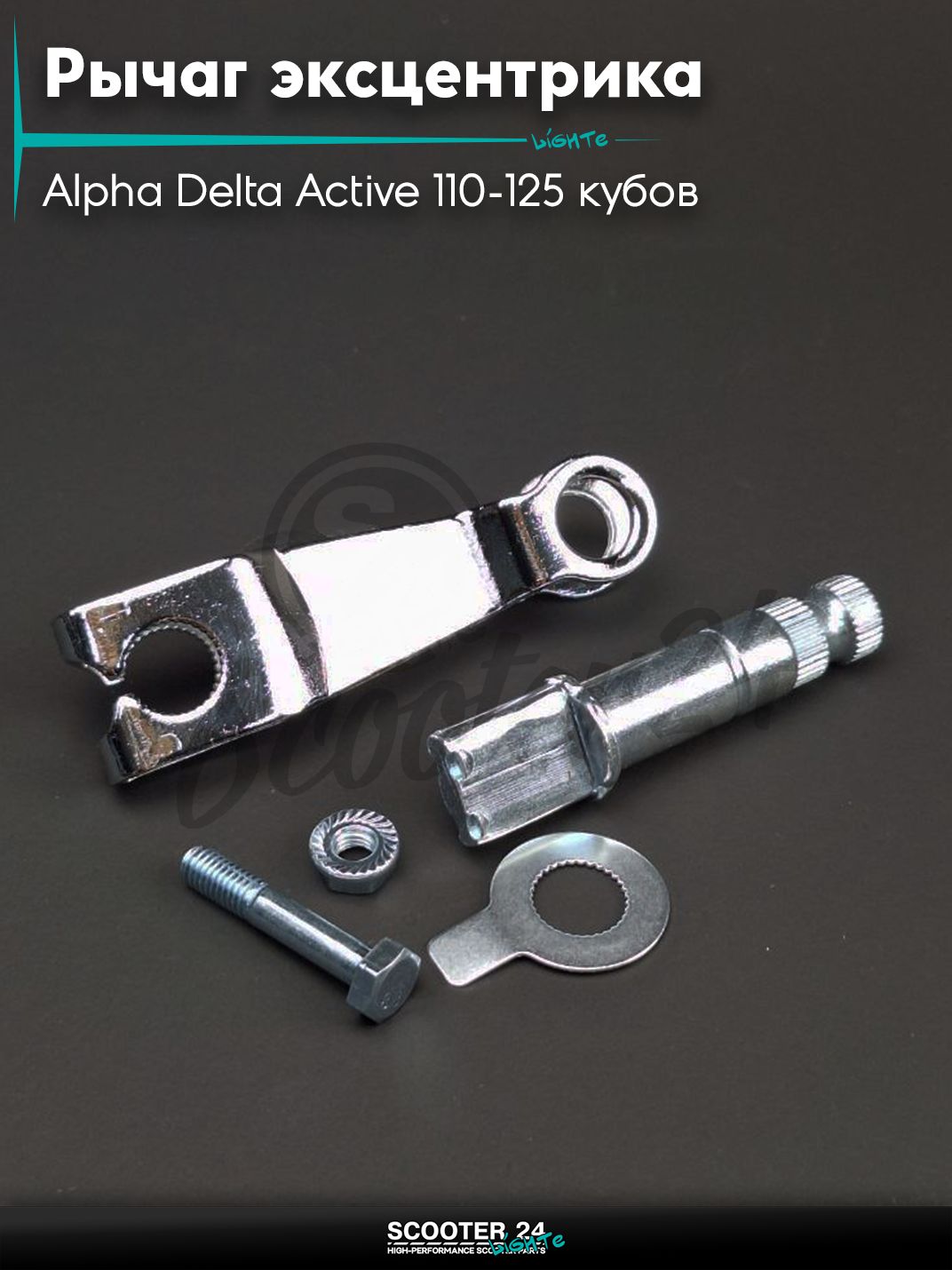 Рычаг эксцентрика заднего тормоза на китайский мопед Alpha 110-125 кубов / Dealta Active / Альфа Дельта Актив 1P39FMB в сборе "LIPAI"