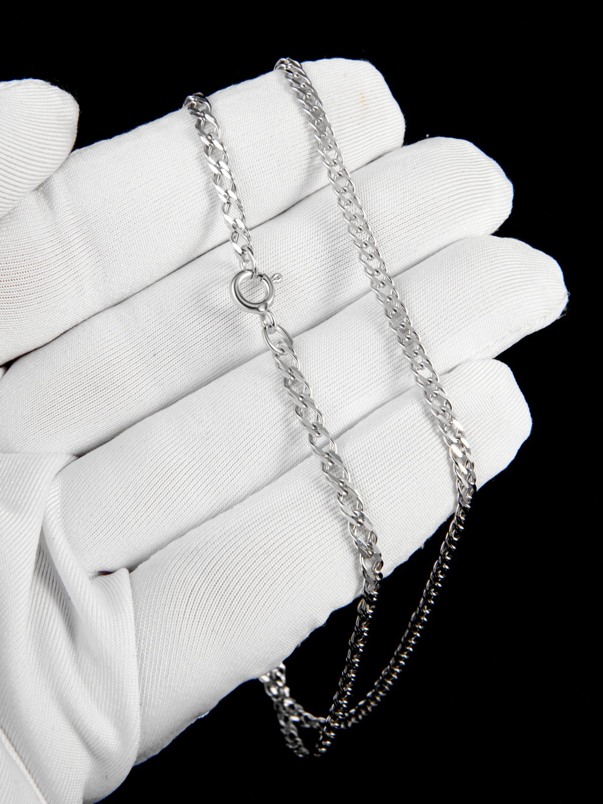 Цепочка на шею женская 925, плетение двойной ромб 3 мм