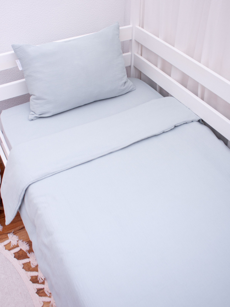 COROCOCO Комплект постельного белья из двухслойного муслина Эвкалипт 115х145 см  #1