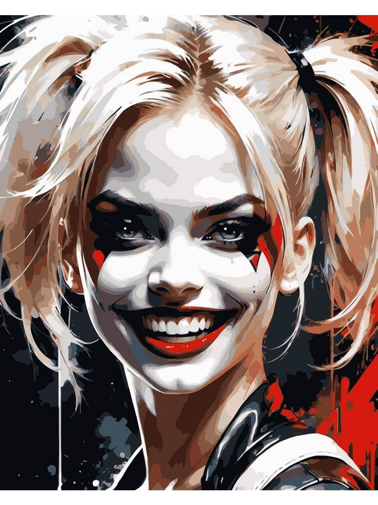 Картина по номерам Харли Квин Harley Quinn на холсте с деревянным подрамником размер 40х50, акриловые #1