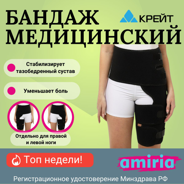 Бандаж для тазобедренных суставов, левый, после эндопротезирования ...