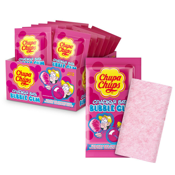 Резинка жевательная Chupa Chups Сладкая вата тутти-фрутти, 11г 24шт ...
