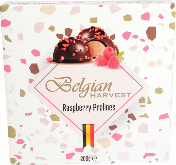 Конфеты шоколадные с малиновым пралине, 200 гр., Belgian Harvest ...