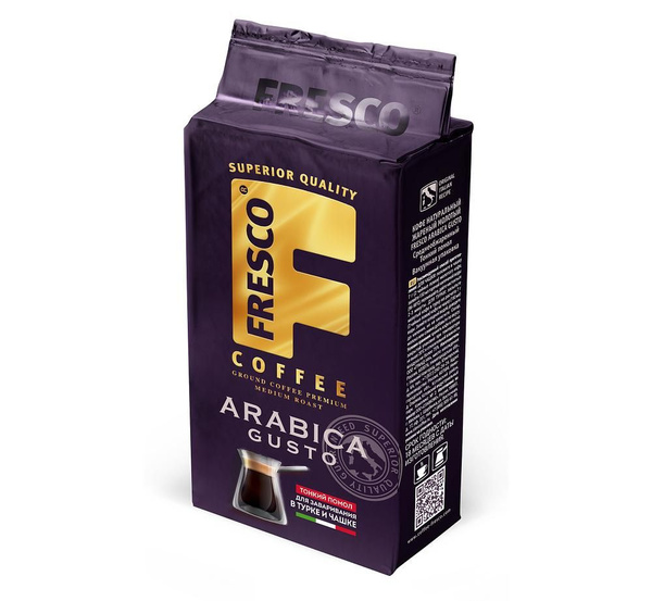 Упаковка 12 пачек Кофе молотый Fresco Arabica Gusto для турки и чашки ...