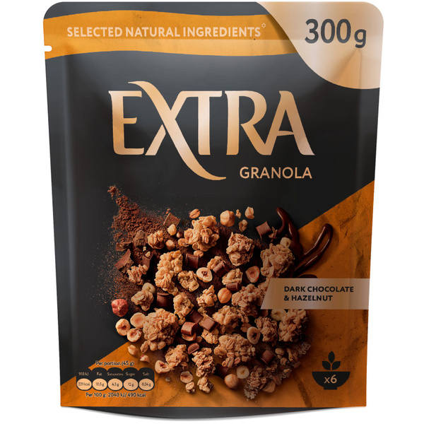 Гранола-мюсли Extra хрустящая с темным шоколадом и фундуком, 300г х 3 ...